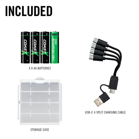 COAST 31007 - ZXAAZITHION-X AA Rechargeable Batteries (Pack of 4)