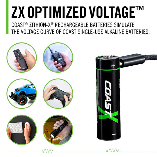 COAST 31007 - ZXAAZITHION-X AA Rechargeable Batteries (Pack of 4)